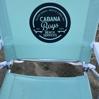Cabana Boys Beach Services -OBX - Chair and logo - Beach Equipment Rentals Near Me