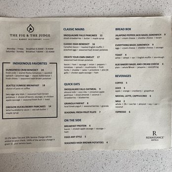 The Fig & The Judge - Breakfast menu 2021 - New American Near Me - Seattle, Washington The Fig & The Judge - Breakfast menu 2021 - New American Near Me - Seattle, Washington