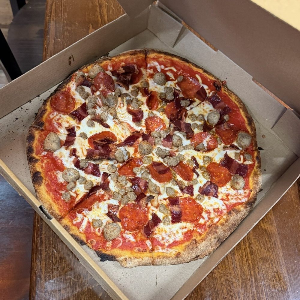 Amity Brick Oven Pizza - 20. Meat Lovers - Pizza Near Me - New Haven, Connecticut Amity Brick Oven Pizza - 20. Meat Lovers - Pizza Near Me - New Haven, Connecticut