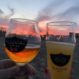 Great beer while watching the sun set.