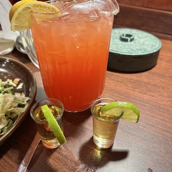 Three Amigos Family Restaurant - Strawberry margarita with free shots - Mexican Near Me - Waterloo, Iowa