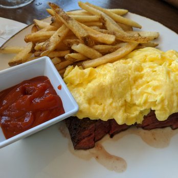 The Loft - Steak and frits with a side of scramble eggs - New American Near Me - Laguna Beach, California