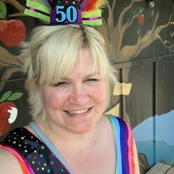 The Apple House - Me, on my 50th birthday, with part of the apple tree mural in the front of the restaurant. - American Near Me - Linden, Virginia The Apple House - Me, on my 50th birthday, with part of the apple tree mural in the front of the restaurant. - American Near Me - Linden, Virginia