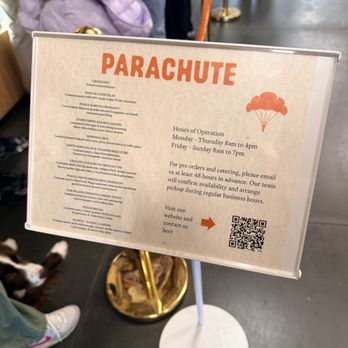 Parachute Bakery - QR code for menu - Cafes Near Me - San Francisco, California Parachute Bakery - QR code for menu - Cafes Near Me - San Francisco, California