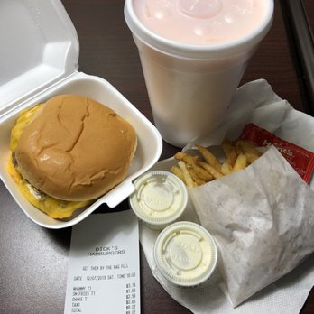 Dick's Hamburgers - I ordered the Whammy burger (quarter-pound burger with two slices of cheese), fries, and peppermint shake for a whopping $8.02! Such a deal! - Burgers Near Me - Spokane, Washington Dick's Hamburgers - I ordered the Whammy burger (quarter-pound burger with two slices of cheese), fries, and peppermint shake for a whopping $8.02! Such a deal! - Burgers Near Me - Spokane, Washington