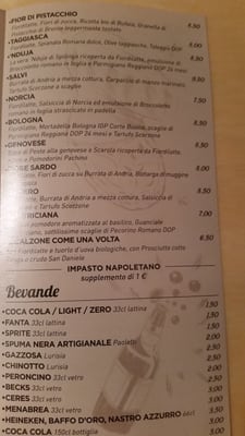 Menu photo 1 Pizzeria Frumento Rome, RM
