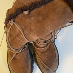 Both shoe's glued and stitched for $40 dollars. Well worth it. Thanks