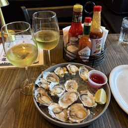First doz oysters and wine First doz oysters and wine
