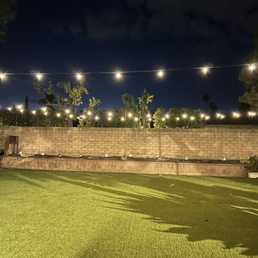 Backyard string lighting Backyard string lighting
