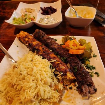 Sumer Nights - Mix kebab plate with yellow rice - Mediterranean Near Me - Sacramento, California