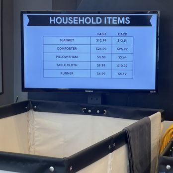 Pressed Cleaners - 3.99 for a clothing items but here are there prices for bedding and home wear - Dry Cleaning Near Me - Mineola, New York