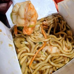 Empire Palace Chinese Restaurant - Jumbo Shrimp with lo mein noodles