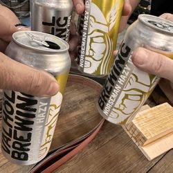 Valhöll Brewing - Group of friends enjoying the Norseman after class at the forge