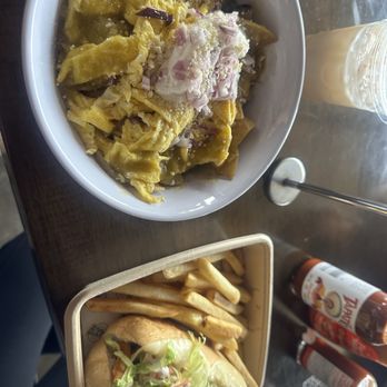 The Stackz Co - Stephanie's chilaquiles  Buffalo chicken sandwich - American Near Me - Rancho Cucamonga, California