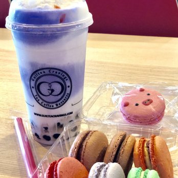 Guiltea Cravings - Coco Taro Blend Little Pig Macaron - Coffee & Tea Near Me - San Diego, California Guiltea Cravings - Coco Taro Blend Little Pig Macaron - Coffee & Tea Near Me - San Diego, California