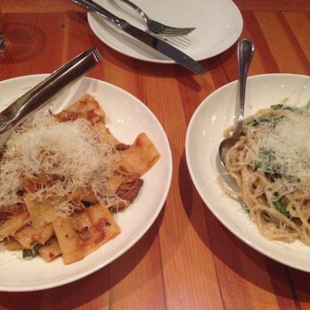 Tavola - Left: Pulled Pork Ragu. Right: Tonnarelli Cacio Pepe. - Italian Near Me - Vancouver, British Columbia