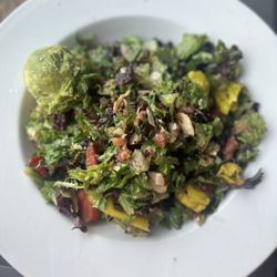 Doc Green's Gourmet Salads & Grill - Build Your Own Salad: Super Greens, Romain, avocado, pepperoni, almonds, tomatoes, strawberries, grapes, and raspberry vinaigrette