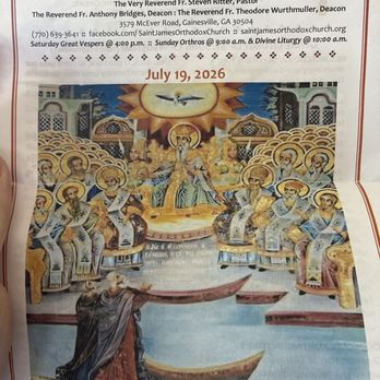 St James Orthodox Church - A bulletin from St. James showing the clergy, their address - Churches Near Me - Gainesville, Georgia St James Orthodox Church - A bulletin from St. James showing the clergy, their address - Churches Near Me - Gainesville, Georgia