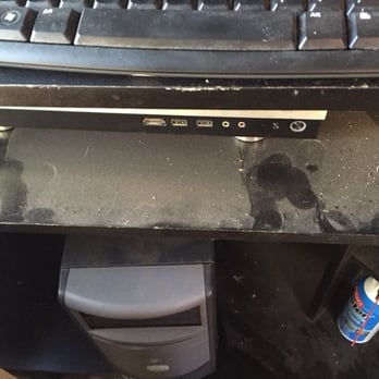 The Green Company - computer desk.  seriously... how could ANYONE miss this??  I truly don't think she even entered this bedroom. - Office Cleaning Near Me - Detroit, Michigan