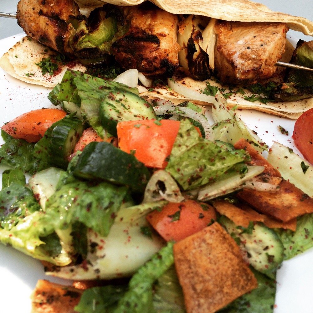 Gitana Restaurant - Half order of #chicken #kabobs with #salad. This kid is eating #healthy! - Middle Eastern Near Me - Burbank, California