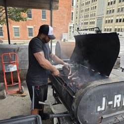 Outside on the smoker...