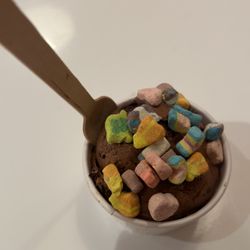 Flower & Cream - Chocolate Vegan ice cream with lucky charm marshmallows