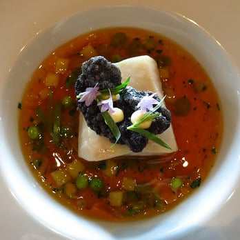 Canlis - black cod with consomme and tapioca - New American Near Me - Seattle, Washington