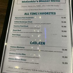 McCorkle's Eatery & Pub - Menu