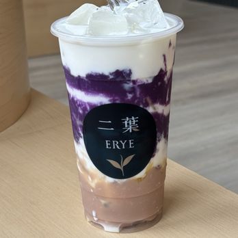 Erye Teashop - Taro Mud Latte w. Pudding & Yam 慢熟濃芋泥紫薯布丁鮮奶 - Tea Rooms Near Me - long island city, New York Erye Teashop - Taro Mud Latte w. Pudding & Yam 慢熟濃芋泥紫薯布丁鮮奶 - Tea Rooms Near Me - long island city, New York