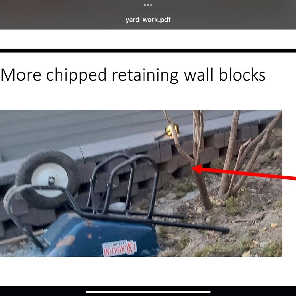 Vision Landscaping - Vision landscapes - more defective retaining wall blocks. They didn't replace them even though the supplier would replace them for free. - Landscaping Near Me - Everett, Washington Vision Landscaping - Vision landscapes - more defective retaining wall blocks. They didn't replace them even though the supplier would replace them for free. - Landscaping Near Me - Everett, Washington