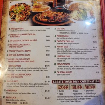 Los Ponchos Mexican Grill - Menu - Mexican Near Me - Lake Charles, Louisiana