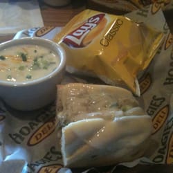 Hoagie's Deli - Baked potato soup and half a Beefeater hoagie
