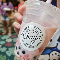Chaya Hawaii - Strawberry Milk Boba Tea