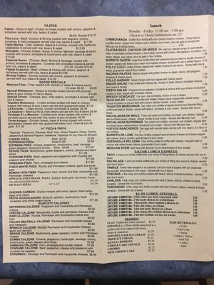 Menu photo 1 Sazon Mexican Restaurant Hazard, KY