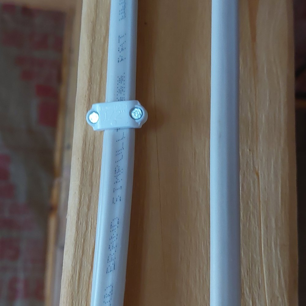 Pinkston Electric - Wire not even a wire width from the stud edge. Drywall screw could hit and damage wire. - Electricians Near Me Pinkston Electric - Wire not even a wire width from the stud edge. Drywall screw could hit and damage wire. - Electricians Near Me