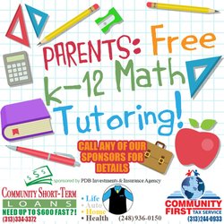 Communiity Short Term Loans - Free math tutoring to help your child succeed this school year!