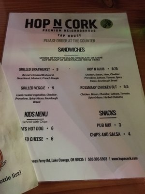 Menu photo 3 Hop N Cork Lake Oswego, OR