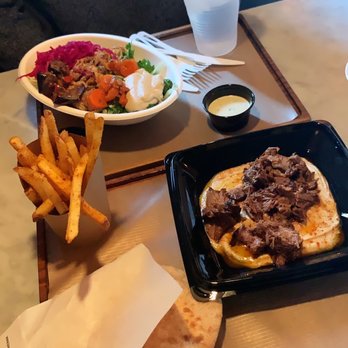 Brassica - Hummus plate with brisket Bowl with chicken and sides Fries - Mediterranean Near Me - Upper Arlington, Ohio Brassica - Hummus plate with brisket Bowl with chicken and sides Fries - Mediterranean Near Me - Upper Arlington, Ohio