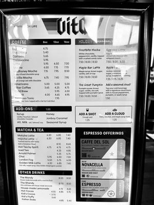 Menu photo 4 Caffe Vita. Seattle, WA