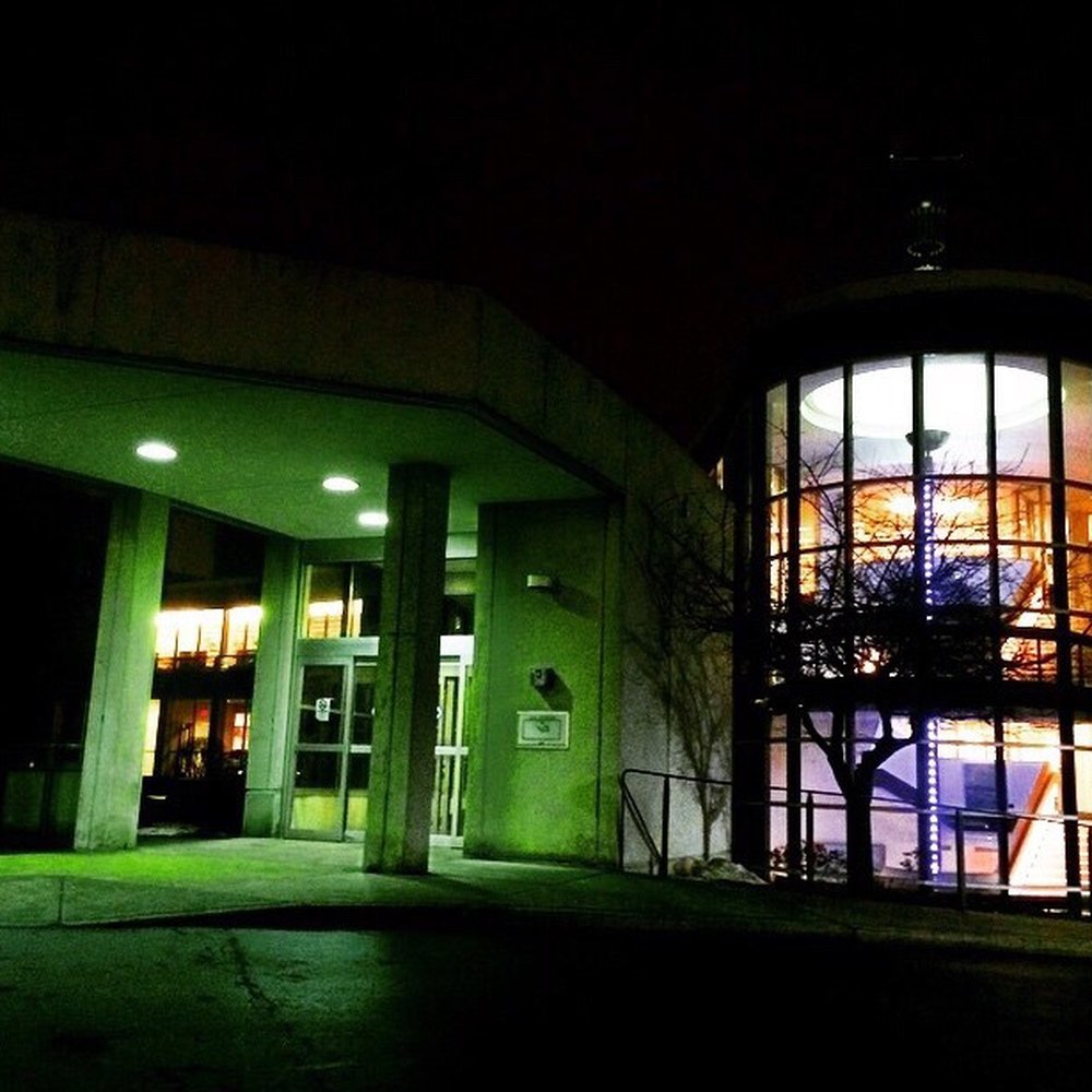 Andrew L Bouwhuis Library - Canisius College - Andrew L. Bouwhuis Library - Main Entrance @ Night - Libraries Near Me - Buffalo, New York