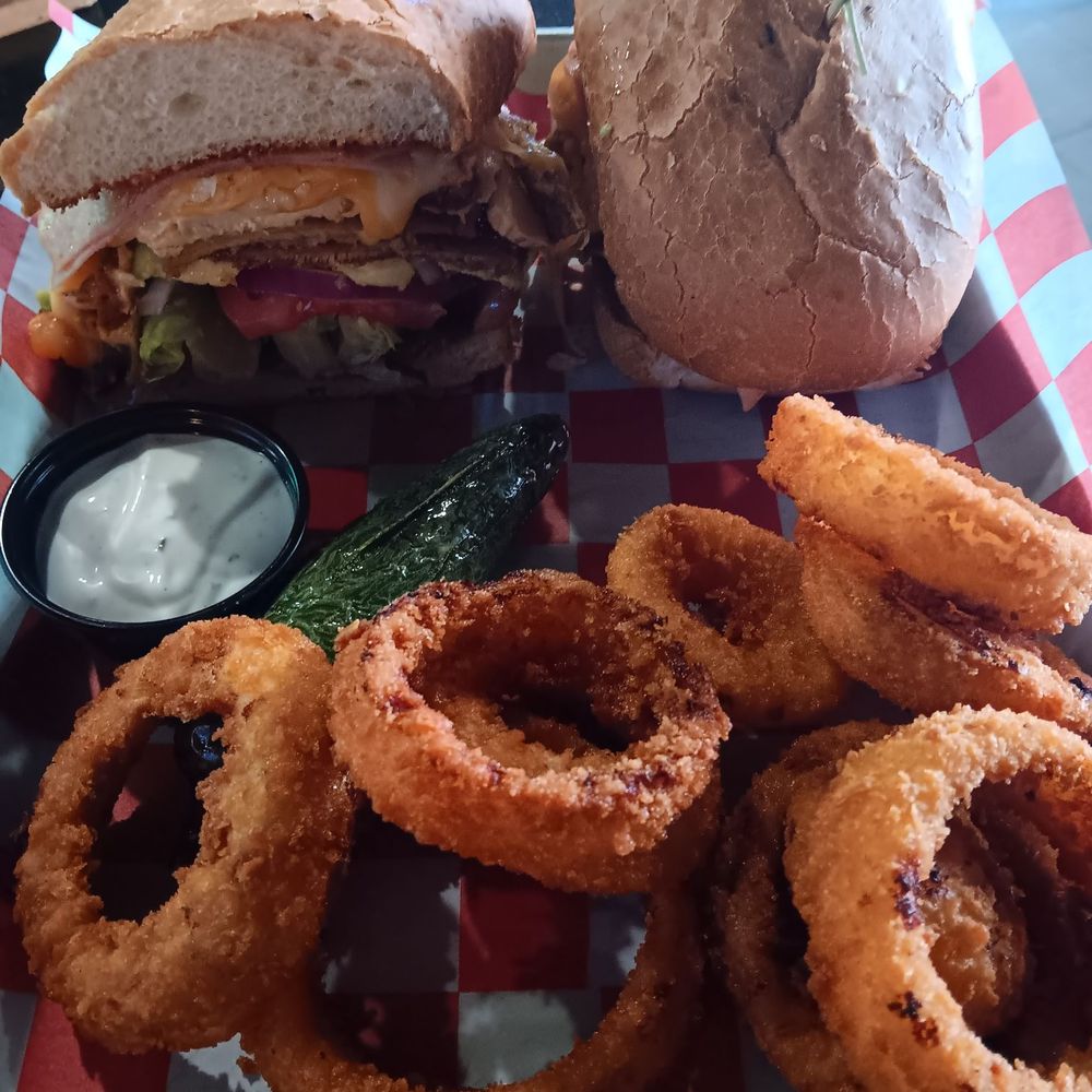 Maggie's Cafe - 12/22/2024. Onion Rings upgrade ($1.99) with Cubana Torta ($18.59): standard onion rings; better with ranch, 3.5/5 stars. A plate for two! - Breakfast & Brunch Near Me - San Diego, California Maggie's Cafe - 12/22/2024. Onion Rings upgrade ($1.99) with Cubana Torta ($18.59): standard onion rings; better with ranch, 3.5/5 stars. A plate for two! - Breakfast & Brunch Near Me - San Diego, California