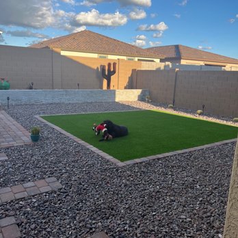 Diamond Stone & Synthetic Grass - Backyard - Masonry/Concrete Near Me - Phoenix, Arizona