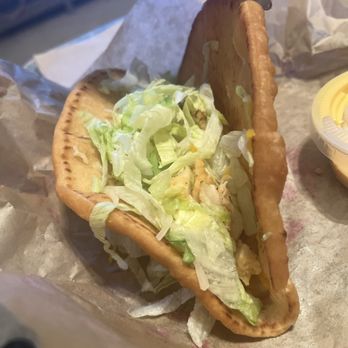Taco Bell - My chalupa, with "extra sour cream and chicken". Dry. No sauce whatsoever. - Fast Food Near Me - Cheney, Washington