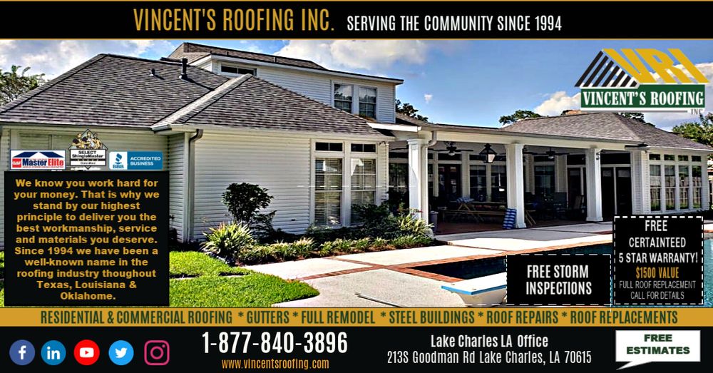 Slide of Vincent's Roofing