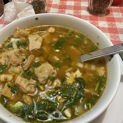Julia's Mexican Restaurant - Menudo... never got jalapeños on it.. but Greta choice..