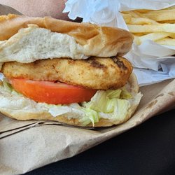 Burger Barn - Grilled chicken sandwich with fries. I'm in love with burger barn