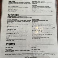 Mike's Restaurant - Menu 02/2025