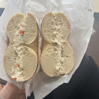 Arys Bagel & Deli - Poppy bagel with olive cream cheese - Bagels Near Me - Saddle Brook, New Jersey Arys Bagel & Deli - Poppy bagel with olive cream cheese - Bagels Near Me - Saddle Brook, New Jersey