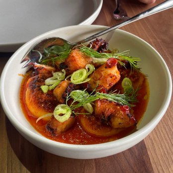 Vulcania - Octopus with pillows of gnocchi, very good - Italian Near Me - Mammoth Lakes, California