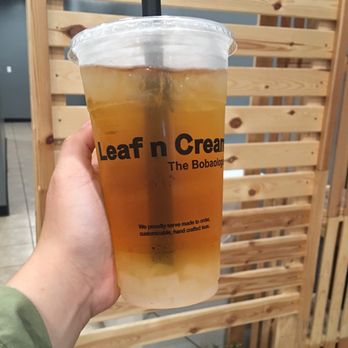 Leaf N Cream - Sunset trio , green tea , with lychee - Bubble Tea Near Me - Tustin, California